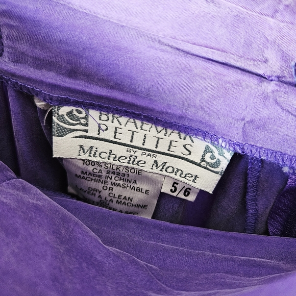 Vintage Braemar 100% Silk Maxi Skirt Size S Royal Purple Luxury Fabric - Picture 4 of 4